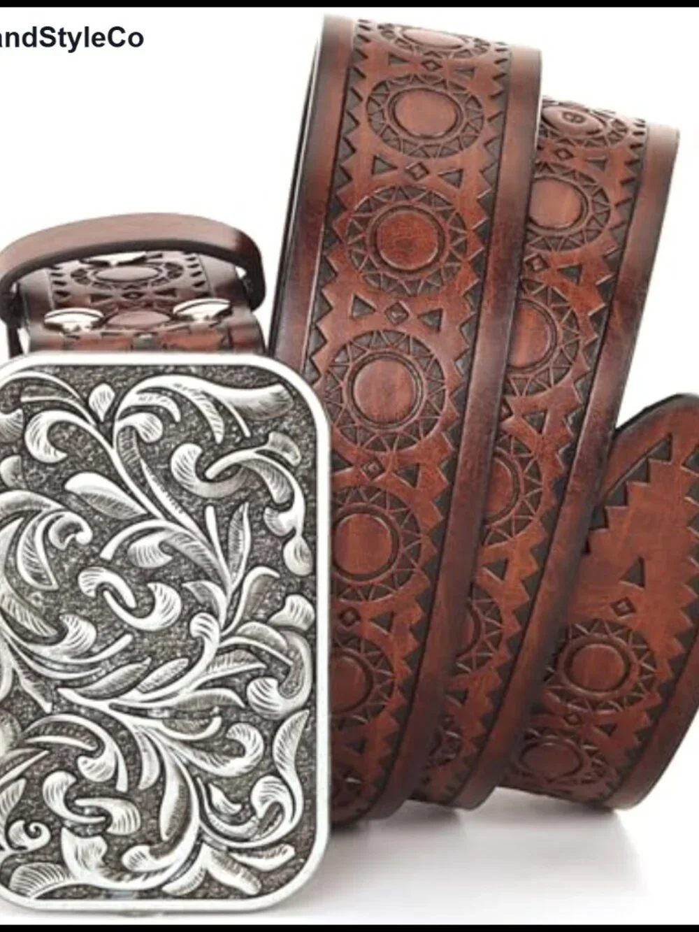 Vintage Western PU Leather Belt Adjustable Unisex Cowgirl Waist